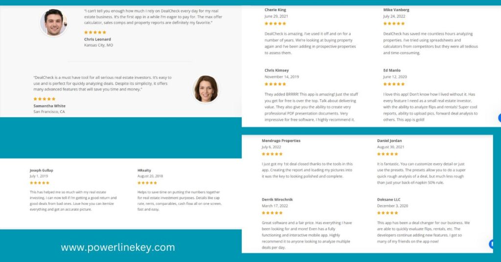 Dealcheck realestate property investment analysis app review,customer feedback,testimonials explained by powerlinekey