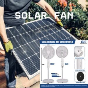 Portable Solar 8000mAh Battery Fan with 20W Renewable Energy Grid Offer